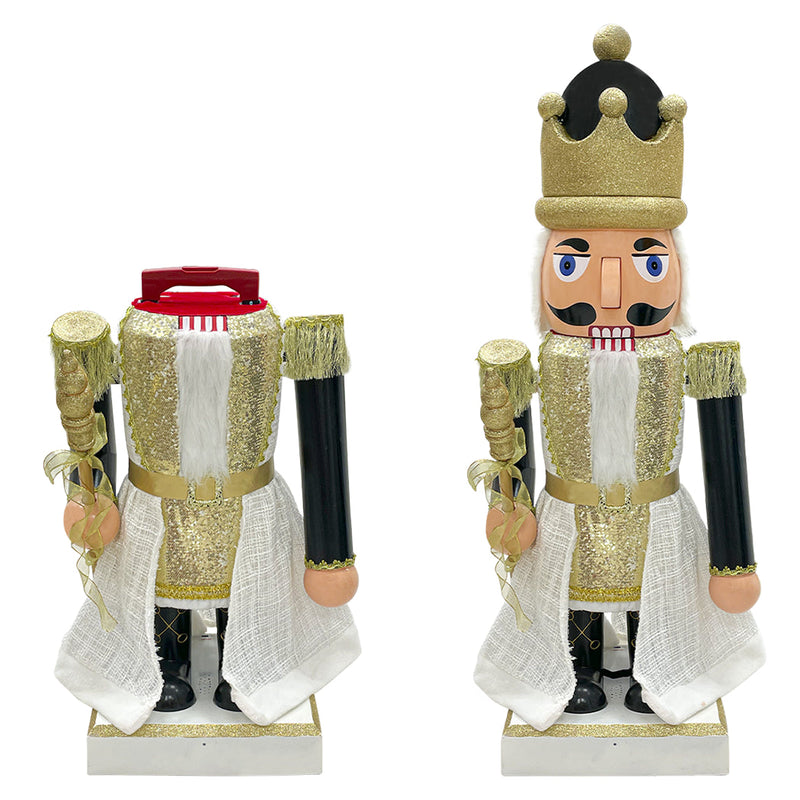 Soldato Schiaccianoci Natalizio H160 cm con Luci Suoni e Movimento Nero e Oro