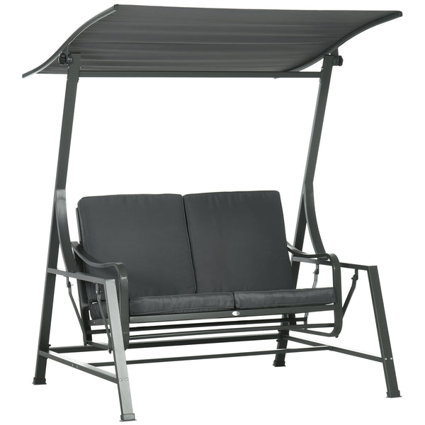 Dondolo da Giardino 2 Posti 148x129x172 cm in Acciaio Grigio scuro prezzo