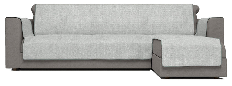 Copridivano in Poliestere con Penisola Destra Grigio Varie Misure