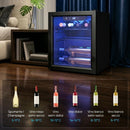 Cantinetta Vino Refrigerata 12 Bottiglie 36L Temperatura Regolabile 4-16°C con Vetro Anti UV Nero      