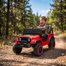 Macchina Elettrica per Bambini 3+ Anni 12 V 101x65x61 cm con 2 Motori Telecomando USB Musica e 3-5 km/h in PP Rosso      
