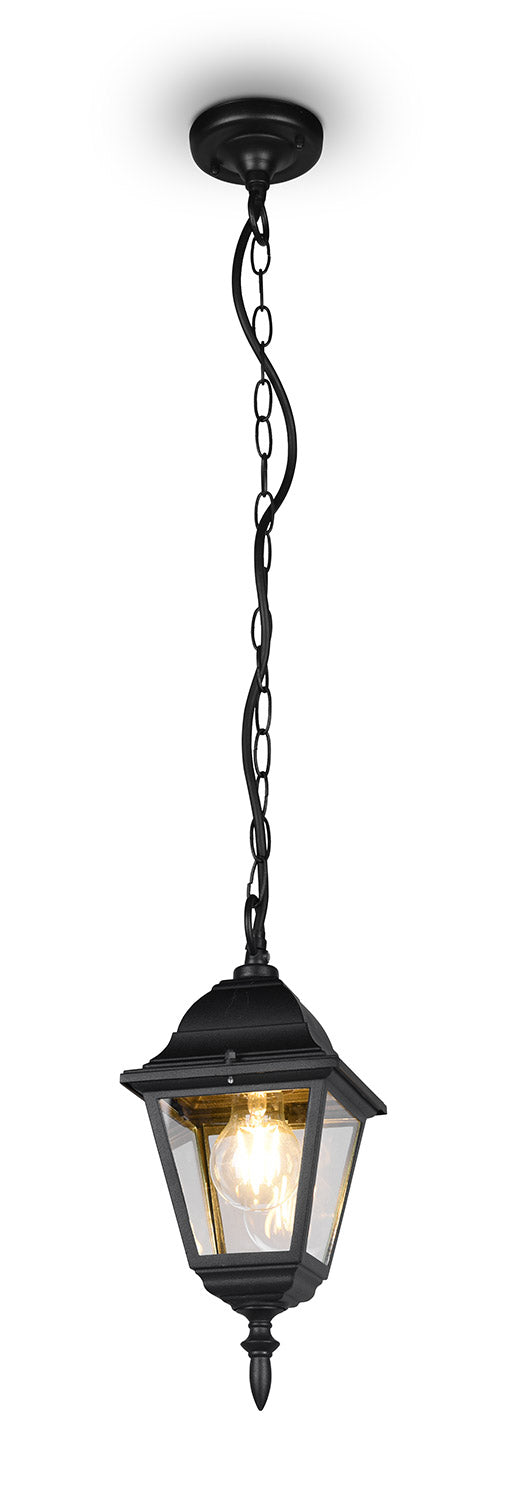 acquista Lampada a Sospensione da Esterno Attacco E27 in Alluminio Nero Opaco