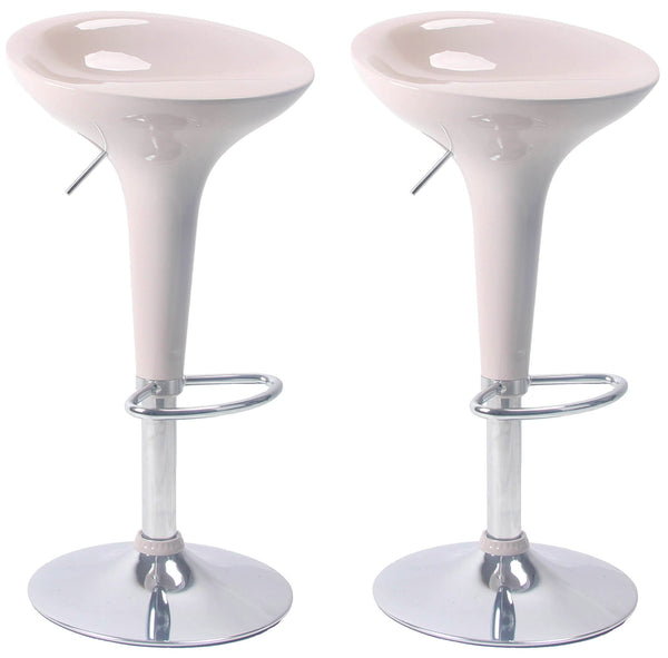 online Set 2 Sgabelli con Alzata a Gas e Seduta Girevole in ABS Boston Beige Lucido