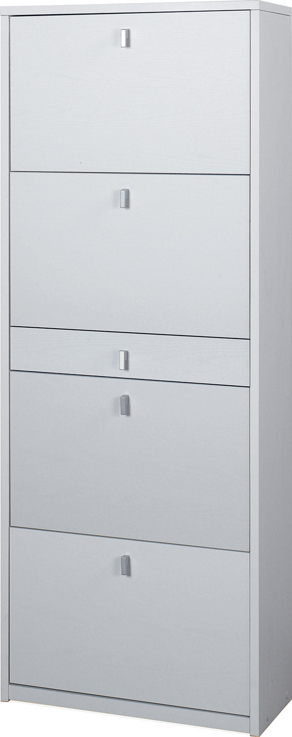 Schuhschrank 4 Türen 1 Schublade 63 x 164 x 29 cm weiß geflammt acquista