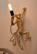 Lampada da Muro Monkey Oro 32x32x64 cm in Resina Oro      