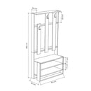 Mobile Ingresso con Scarpiera e Appendiabiti 90x36x180 cm in MDF Chester Bianco Rovere