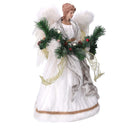 Puntale tessuto angelo bianco cm Ø26xh40