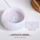 Diffusore di Aromi Oli Essenziali per Ambienti 300 ml Vaporizzatore 7 Luci Colorate Bianco