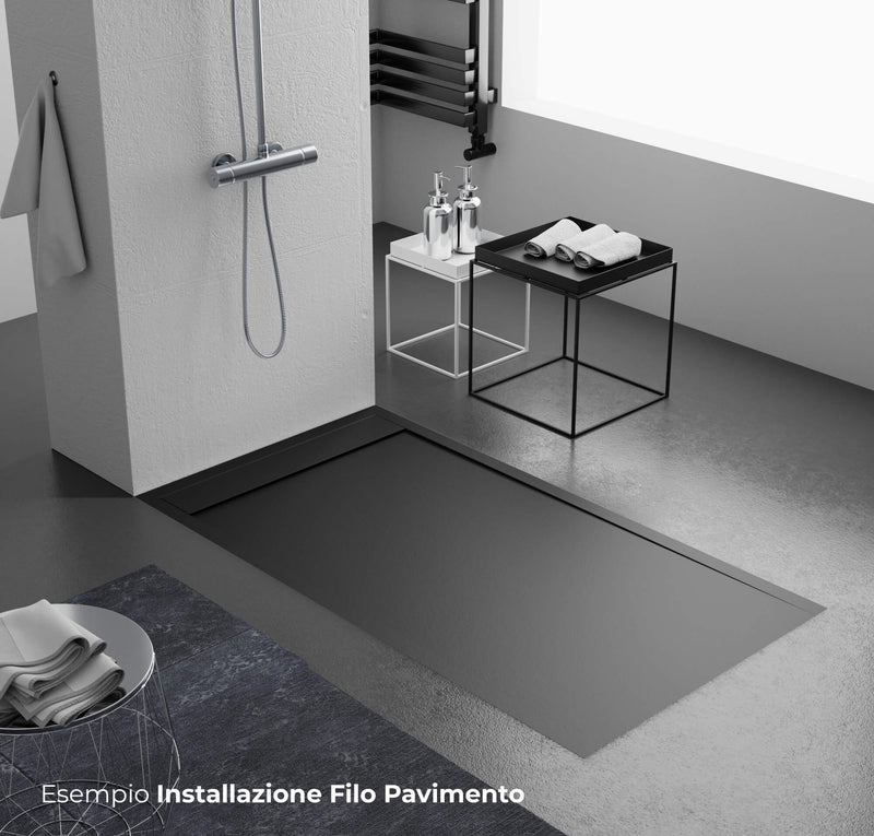 Piatto Doccia in Pietra Bonussi Kamet Nero Varie Misure