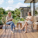 Set 2 Sedie Acapulco 72x68x81 cm con Struttura Triangolare in Acciaio e Rattan PE Color Legno      