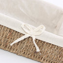 Cestino 26x20xH9 cm in Cordoncino e Cotone Marrone e Ecrù