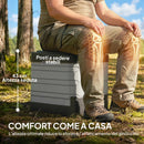 WC Portatile da Campeggio 42x46x43,5 cm con 12 Pacchetti Coagulanti e 12 Sacchetti di Smaltimento in PP Grigio e Nero      