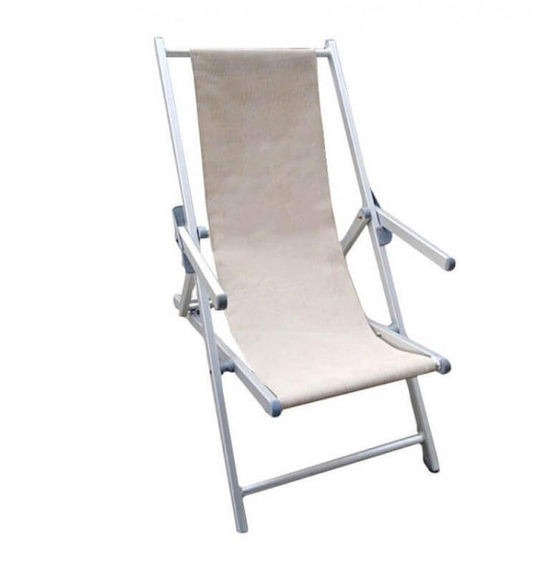 acquista Strandkorb Textilene mit Armlehnen 98x67,5x106 h cm in Textilene Tortora