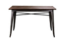 Tavolo Rettangolare in Metallo Top Legno Bristol Marrone