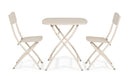 Set 3 Pezzi Bistrot da Giardino con Tavolo e 2 Sedie in Acciaio Yvonne Champagne  