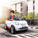 Macchina Elettrica per Bambini 12V Mp4 Smart Fortwo Cabrio Bianca