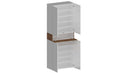 Armadio Scarpiera 4 Ante e 1 Ripiano a Ribalta 76x35x200 cm Savona 4A 1R Bianco Opaco/Rovere Wotan  