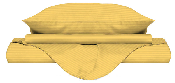 acquista Bettbezug für Doppelbetten mit Tasche und Kissenbezügen aus gelbem Polyester-Satin