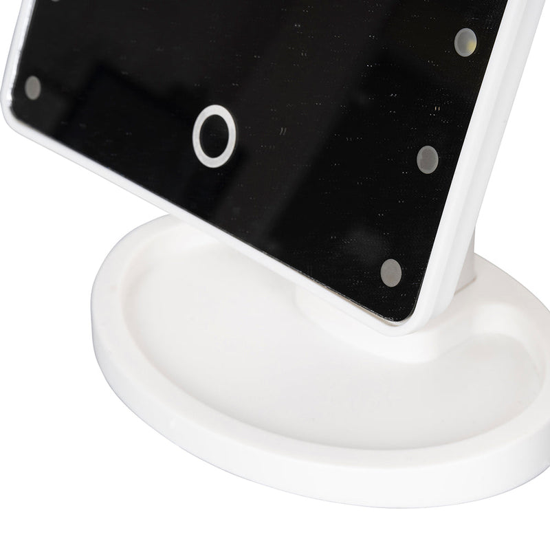 Specchio da Tavolo con LED per Trucco Make-Up Kooper  Bianco