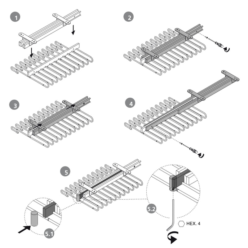 Porta Pantaloni Estraibile per Armadio in Acciaio Emuca Nero
