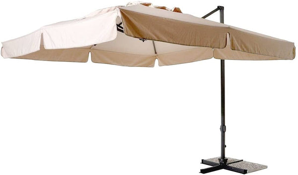 Dezentraler Gartenschirm 3x4m aus Aluminium und ecrufarbenem Polyester sconto