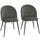 Set 2 Sedie da Pranzo 52x55x79 cm Imbottite con Schienale a Conchiglia in Velluto Grigio