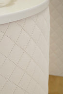 Set 3 Pezzi Pouf con Contenitore Shop Ø60x80 cm - Ø50x60 cm - Ø40x40 cm in Pino e MDF e Metallo      