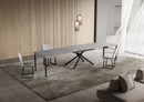  Tavolo Allungabile 130-390x90x74 cm Niket Cemento Gambe Antracite