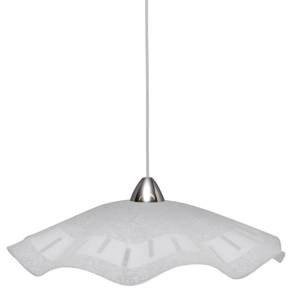 sconto Aufhängung D45 1xE27 Transparent-Chrom Rahmen Glasplatte Weiß E-Energy Isabella