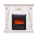 Camino Elettrico da Pavimento 103,5x110x30 cm Effetto Fiamma 2000W Napoli & Cristina Bianco
