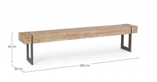 Panca Garrett 200x30x45 cm in Legno di Abete
