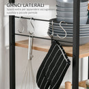 Mobiletto Microonde da Cucina 60x40x125 cm con 4 Ripiani e 4 Ganci in Acciaio e Legno Color Legno      