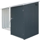 Legnaia da Giardino 272x100x160 cm in Metallo Antracite e Bianco