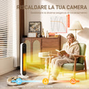 Termoventilatore in ABS e PTC da 2000W con Telecomando Oscillazione e Timer 30x22x82.5 cm Bianco      