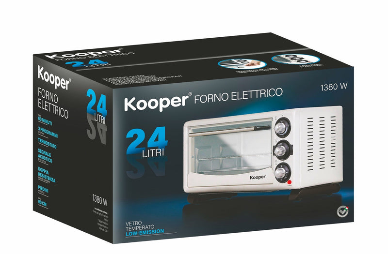 Forno Fornetto Elettrico 24 Litri 1380W Kooper Arizona 24 Bianco