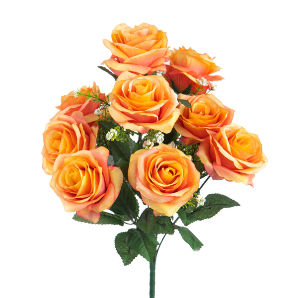 Set 4 Künstlicher Blumenstrauß mit 9 Rosen Höhe 43,5 cm prezzo