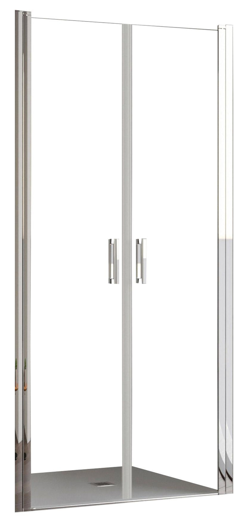 Porta Parete Doccia 2 Ante Saloon in Cristallo Trasparente 6mm H195 Bonussi Julia Varie Misure