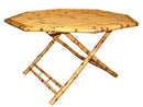 Tavolo da Giardino Ottagonale 110x100xH75 cm in Bambù Marrone