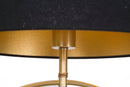 Lampada da Tavolo Glam Fluy Ø40x60,5 cm in Ferro Plastica e Poliestere Nero e Oro