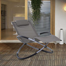 Sedia a Dondolo Pieghevole da Giardino 154x80x84 cm  Mag Grigio