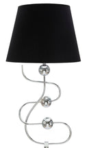 Lampada da Terra Argento Ball Ø37x169 cm in Ferro PVC e Tessuto Argento e Nero