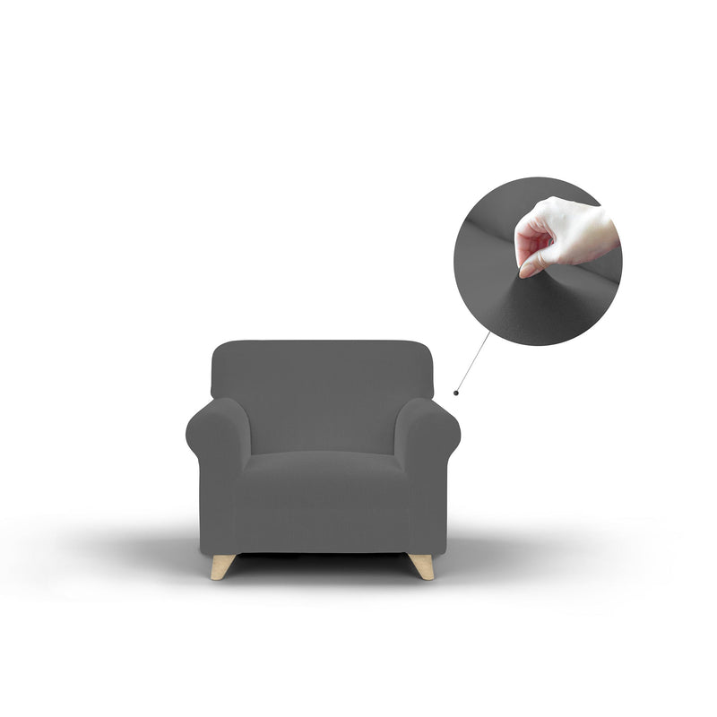 Copridivano Elasticizzato in Poliestere Dahlia Grigio Scuro Varie Misure