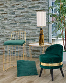 Tavolinetto da Caffé Glam Oro/Mirror Ø50x58,5 cm in Ferro e Vetro Oro