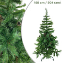 Albero di Natale 150H cm 504 Rami Pieghevoli in PVC Abete Artificiale