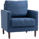 Poltrona 76x70x87 cm in Tessuto Effetto Lino Blu