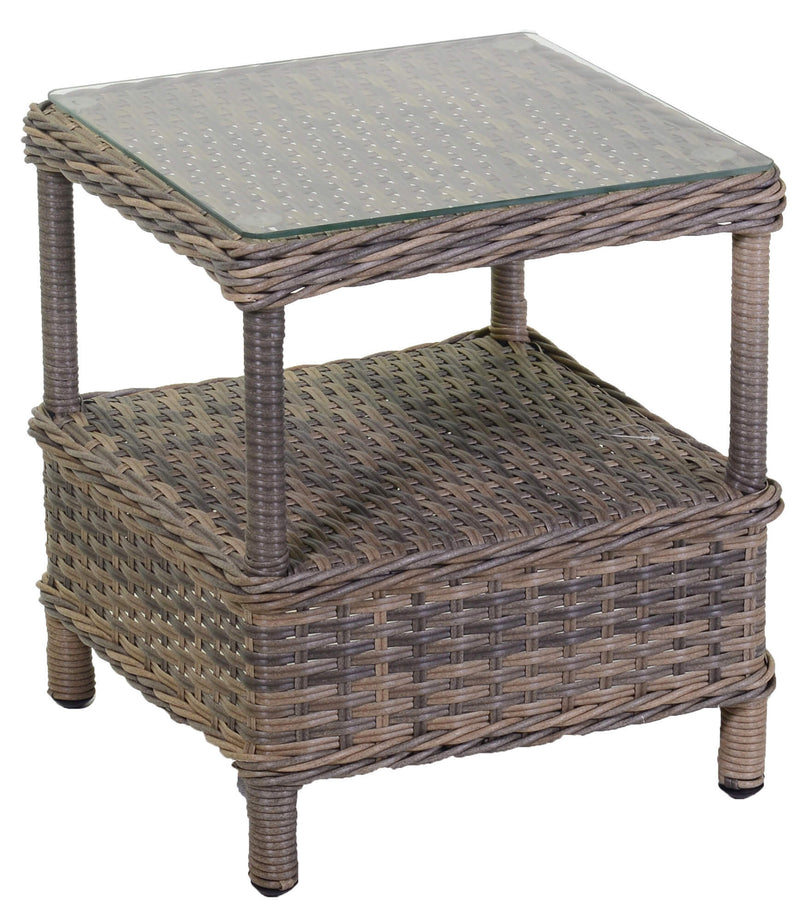 Set da Giardino Poltrona Pouf e Tavolino in Polyrattan Baltimora