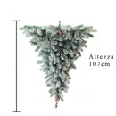 Albero di Natale Artificiale H107 cm Abete Rovesciato Innevato 382 Tips Verde