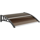 Pensilina da Esterni Impermeabile e Anti-UV 75x120x23 cm in PC PP e Alluminio Marrone e Nero      