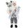 Weihnachtsmannpuppe H90 mit Lichtern und Geräuschen Weiß und Silber