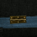 Panca Fondo Letto 120x50x44 cm con Vano Contenitore in Tessuto Blu